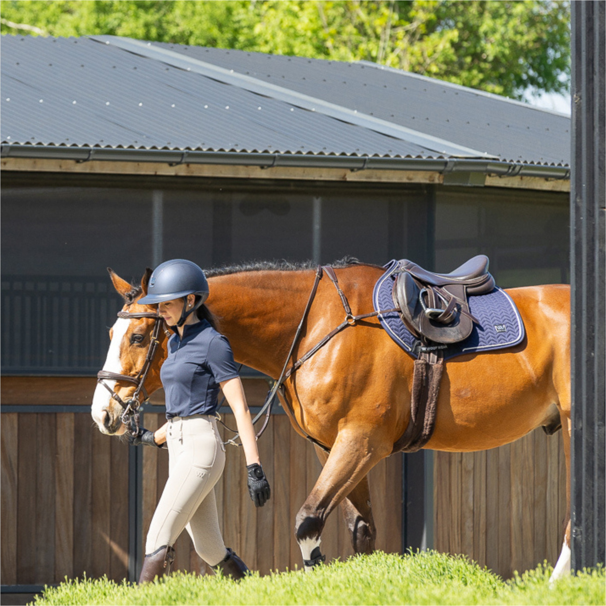 2025 Woof Wear Herringbone Close Contact Saddle Pad WS0044-NANA - Navy